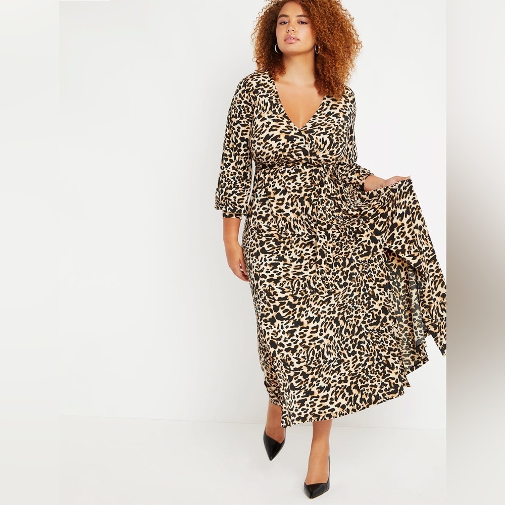 🐆 Eloquii - Leopard Wrap Maxi Dress 🐆